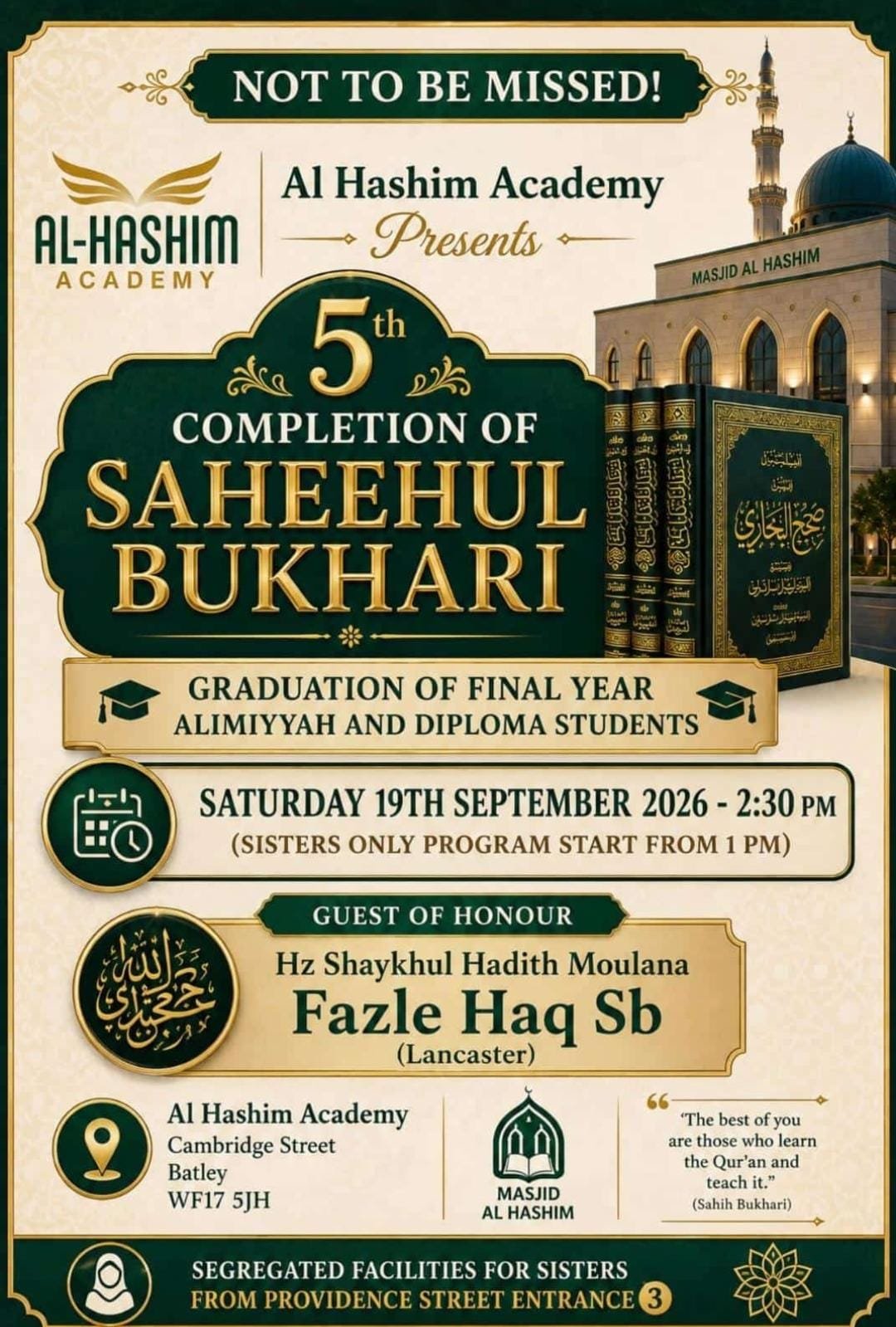 5th Completion of Saheehul Bukhari