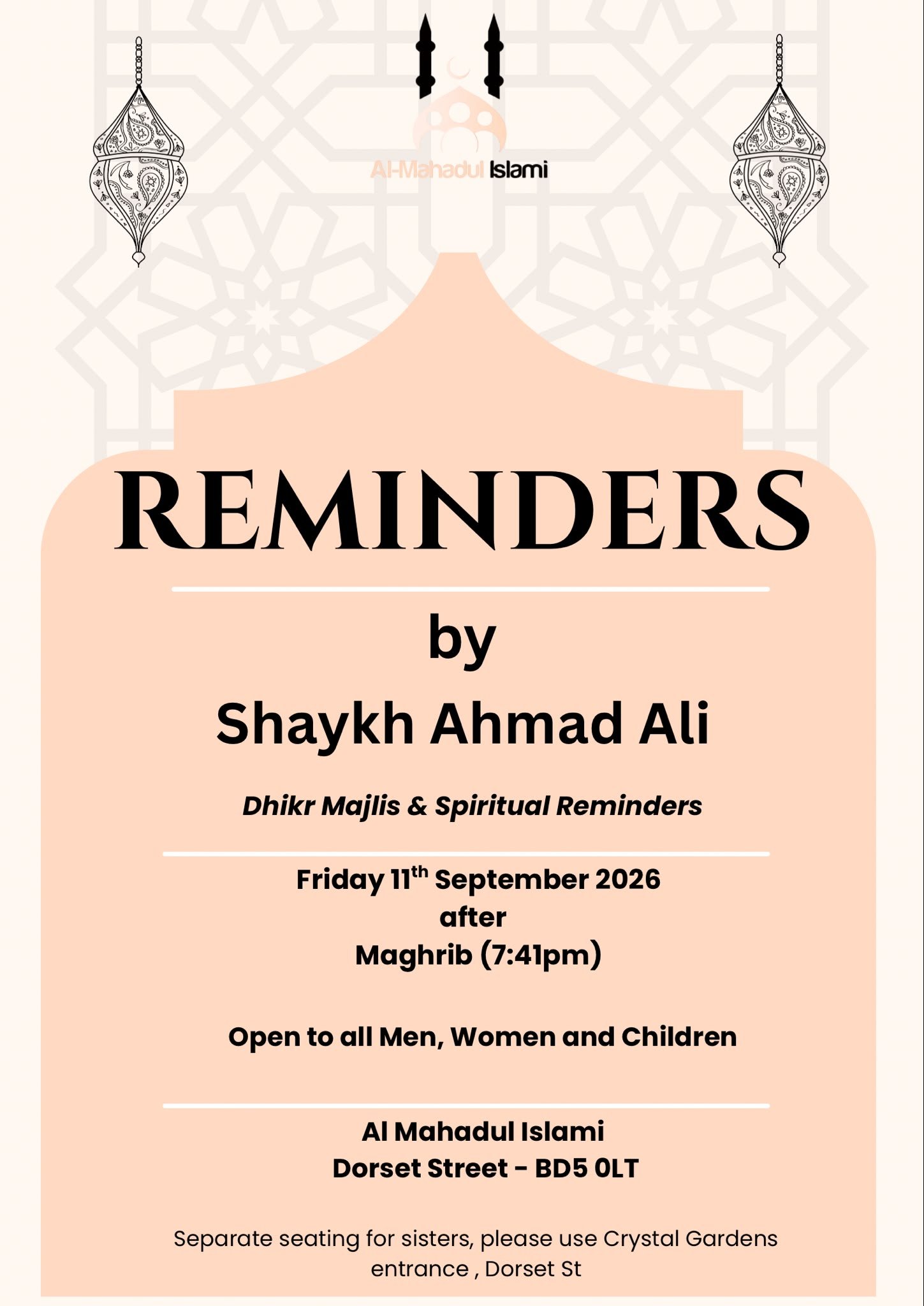 Reminders by Shaykh Ahmad Ali